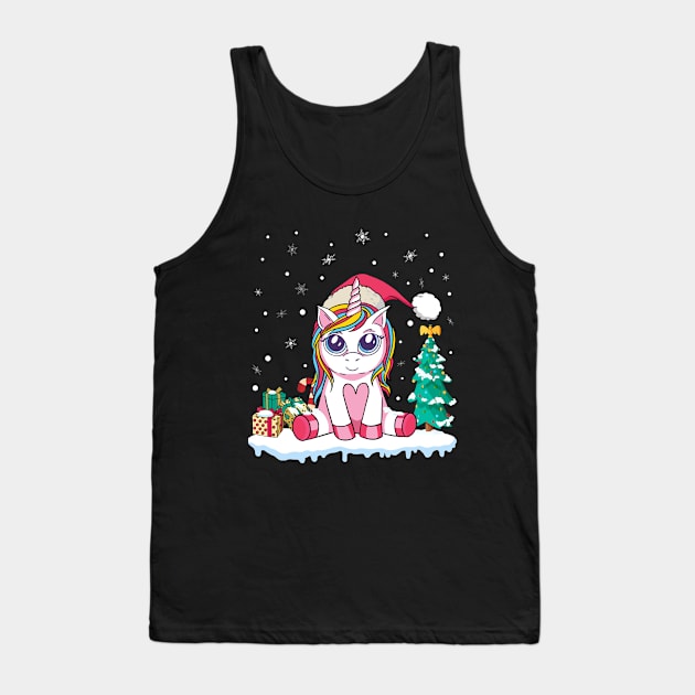 Cute Unicorn Christmas Shirt Girls Kids Women Xmas Toddler Tee Tank Top by fcmokhstore